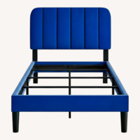 Amazonn Blue Velvet Twin Bed