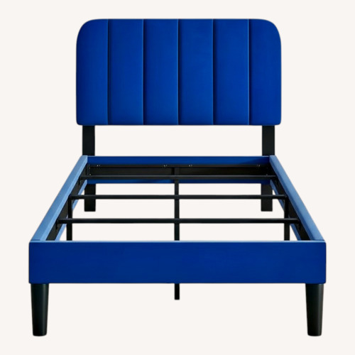 Used Amazonn Blue Velvet Twin Bed for sale on AptDeco