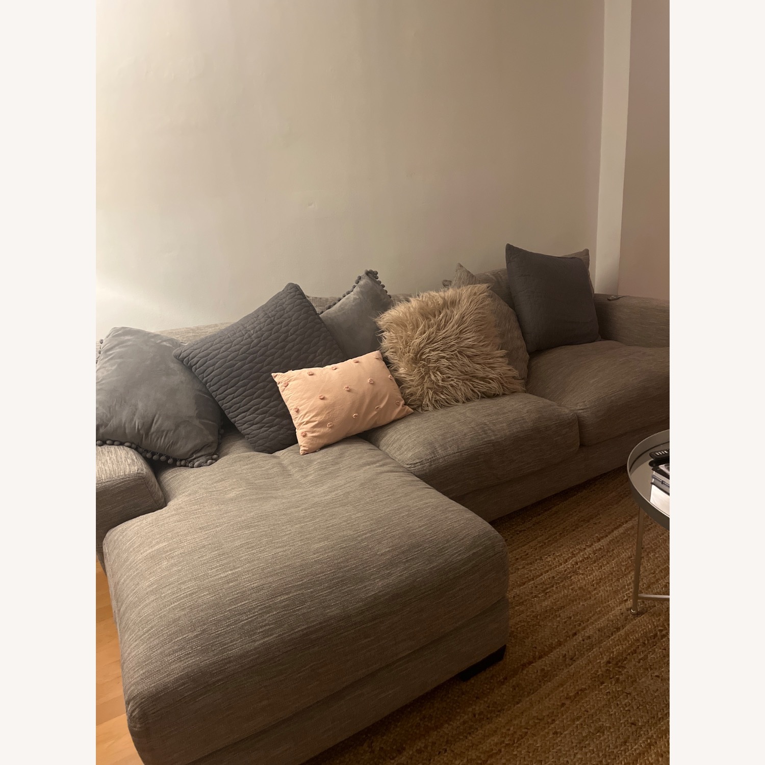 Raymour & Flanigan Gray Couch With Chaise - image-3