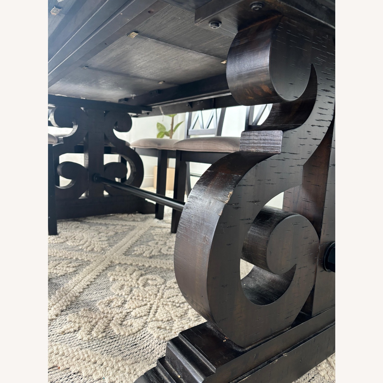 Birch Lane Dark Brown Wood Dining Table - image-7