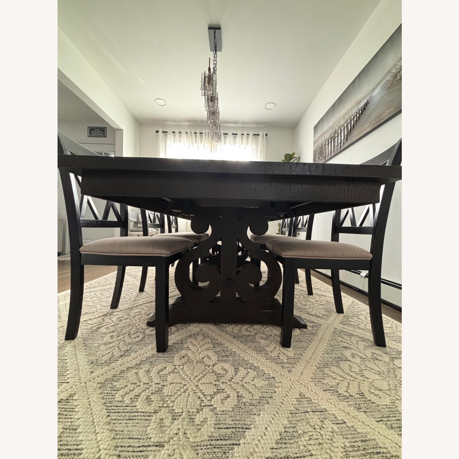 Birch Lane Dark Brown Wood Dining Table - image-11
