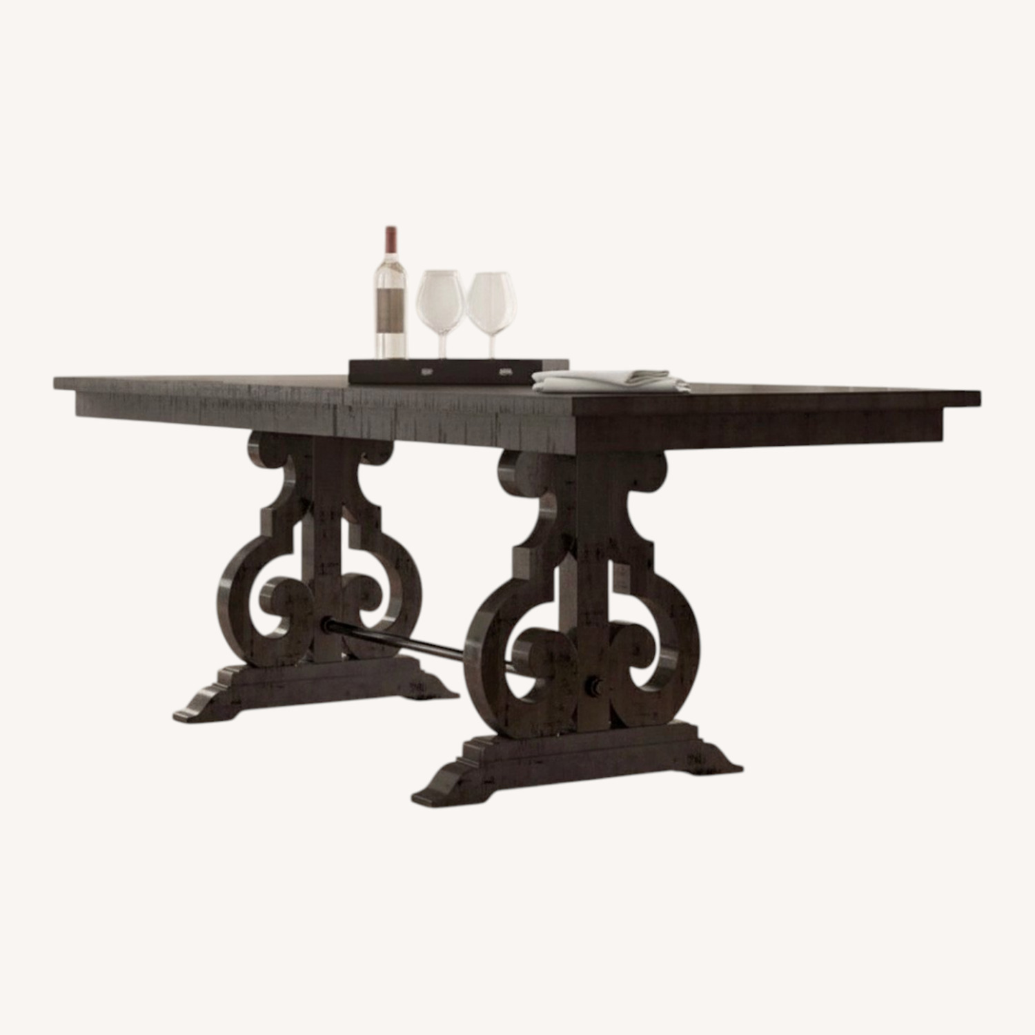 Birch Lane Dark Brown Wood Dining Table - image-12