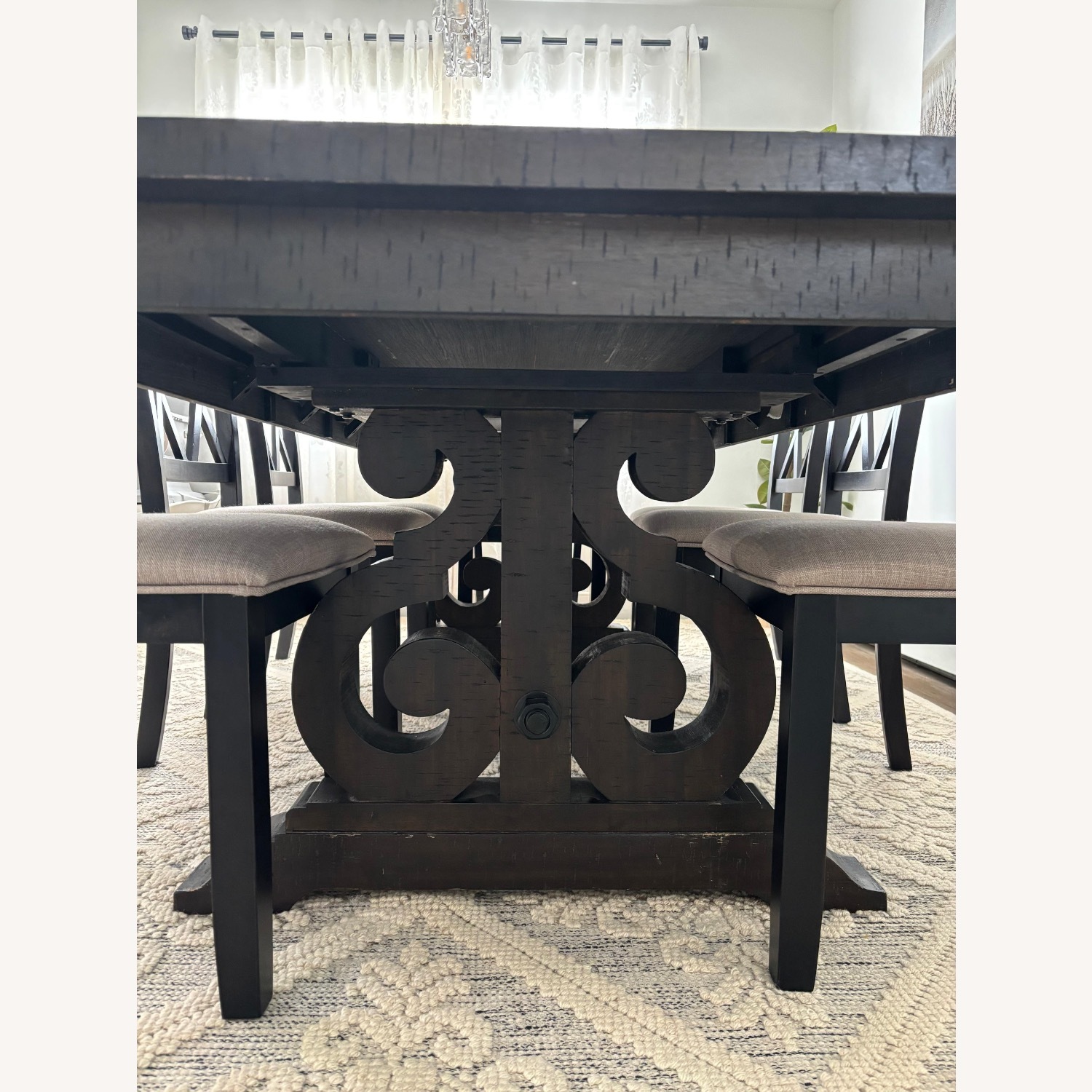 Birch Lane Dark Brown Wood Dining Table - image-4