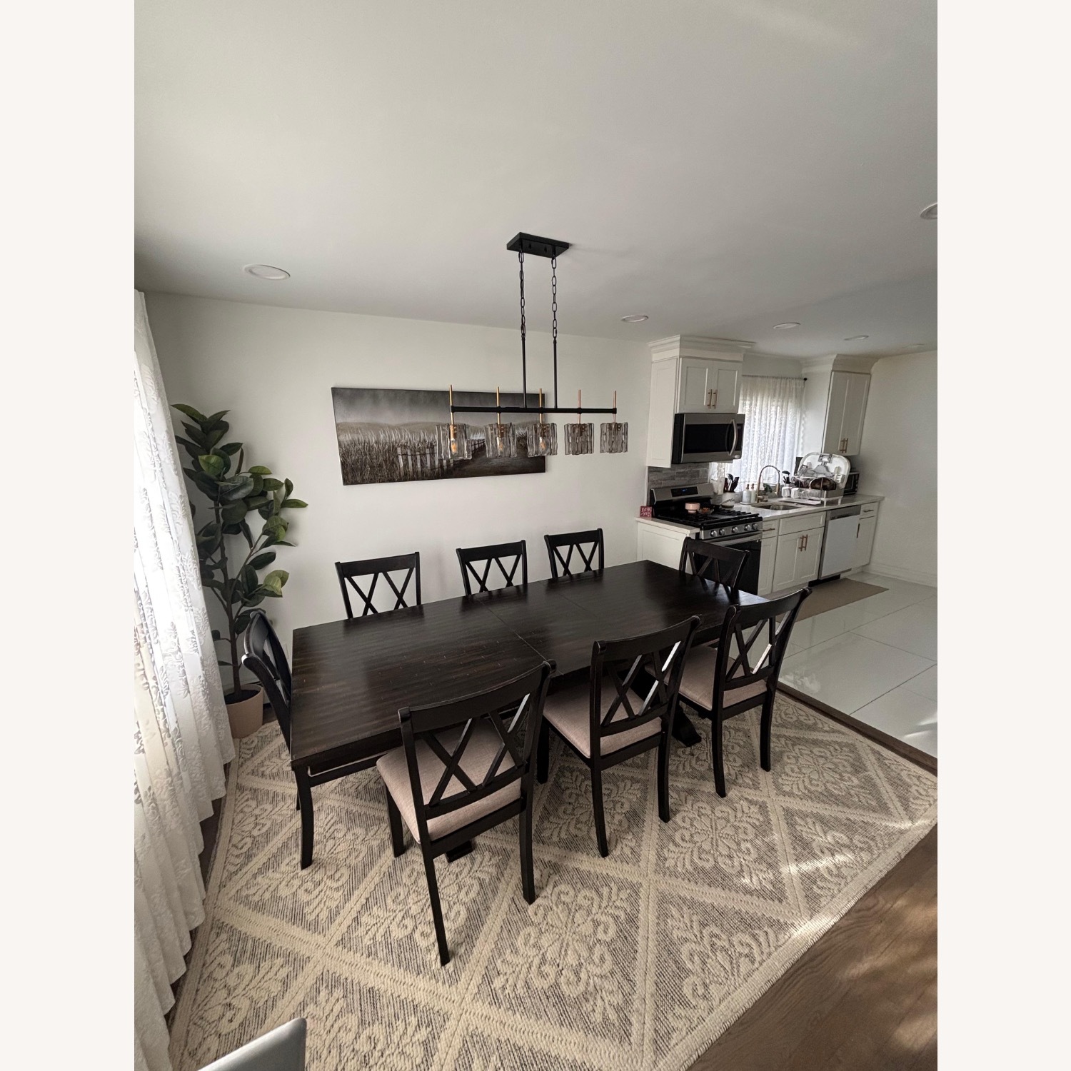 Birch Lane Dark Brown Wood Dining Table - image-2