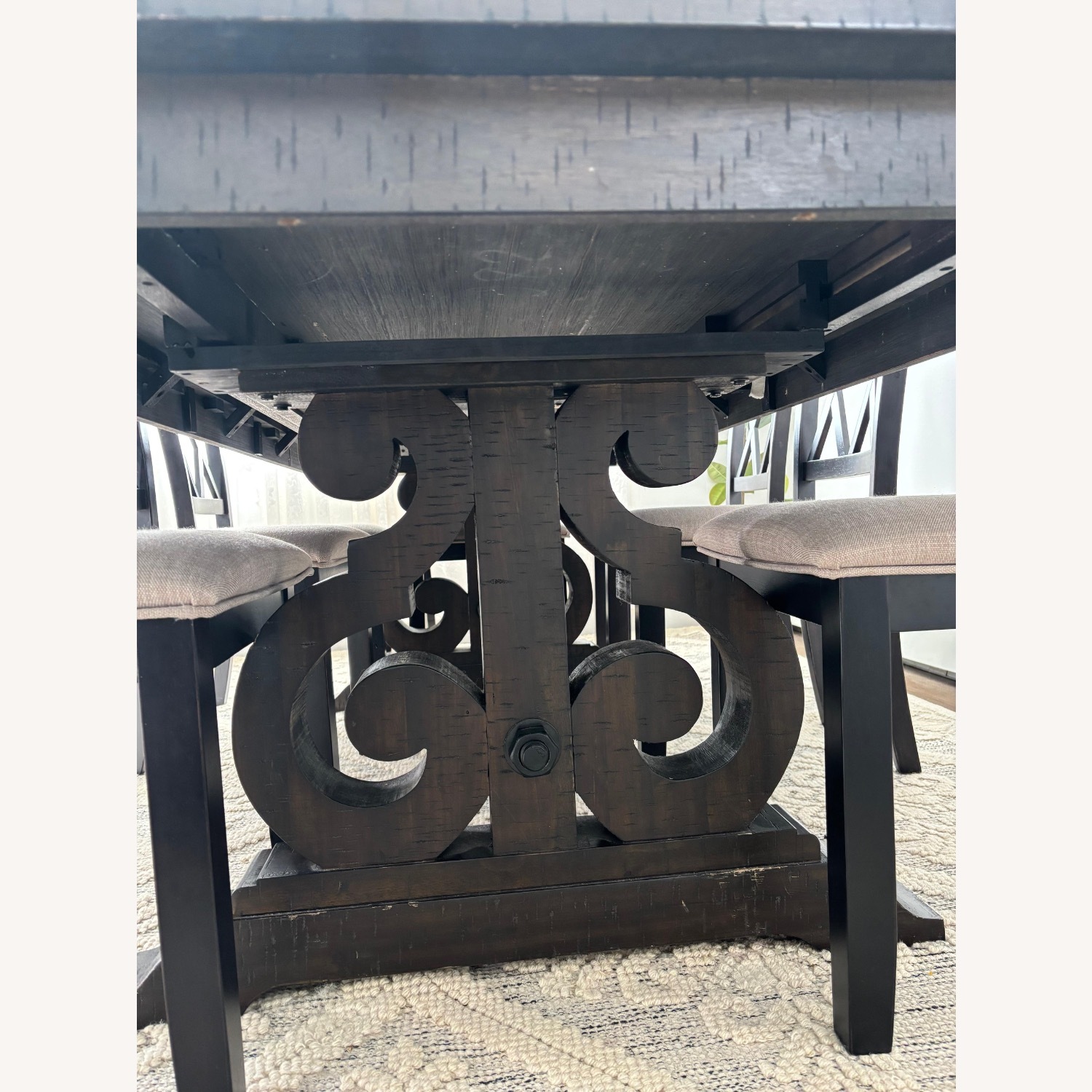 Birch Lane Dark Brown Wood Dining Table - image-3