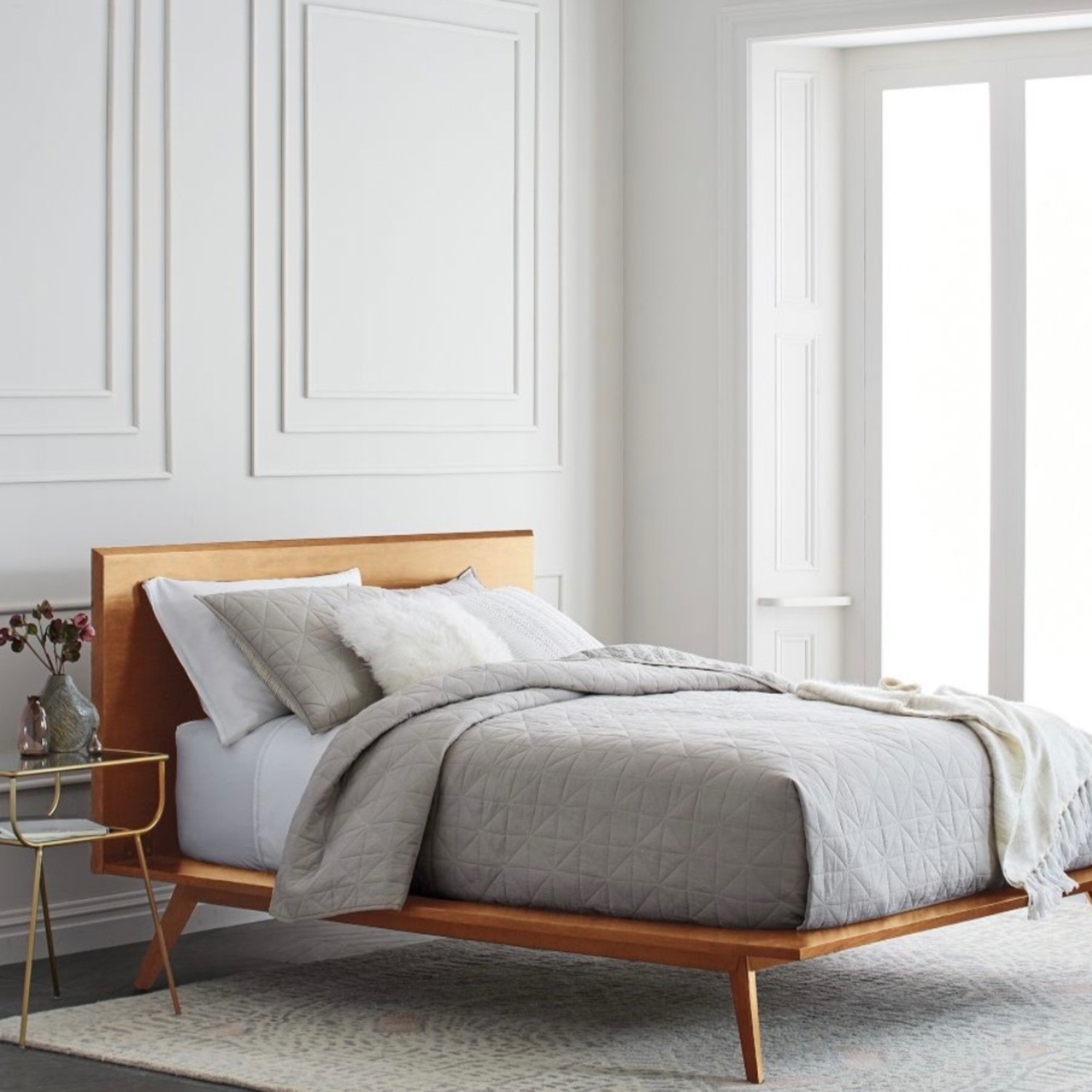 West Elm Mid-Century Platform Bed Queen - image-3