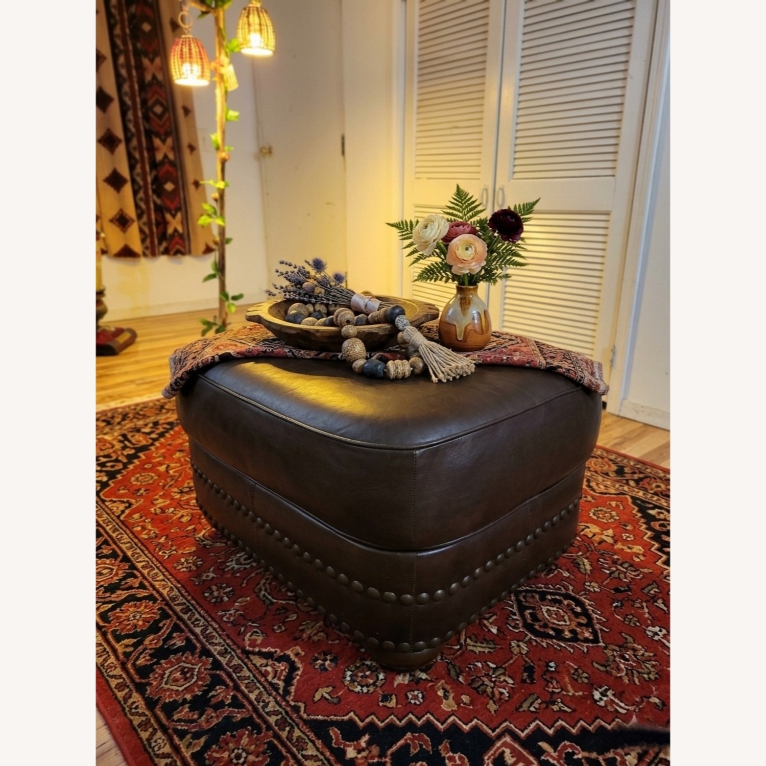 Bernhardt Genuine Leather Ottoman - image-2