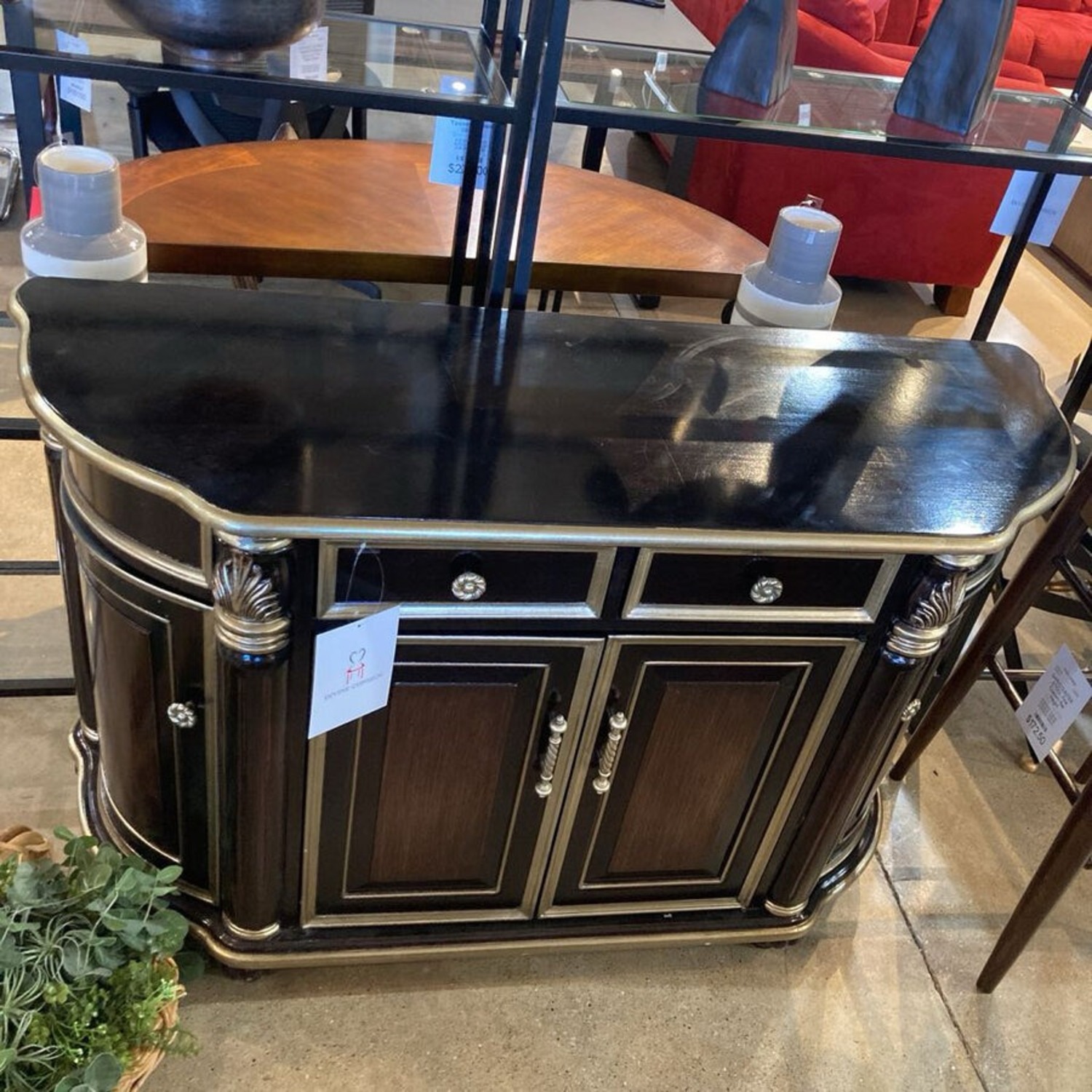 Ornate Leaf Motif Curved Buffet - image-14