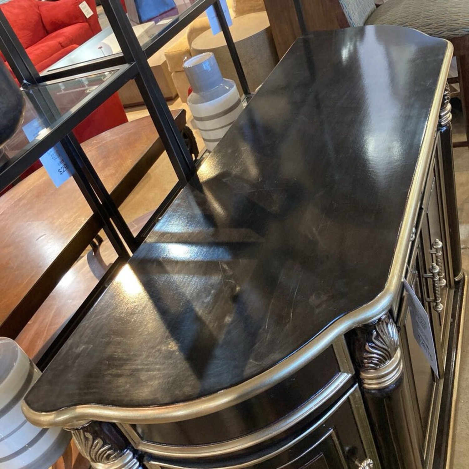 Ornate Leaf Motif Curved Buffet - image-4