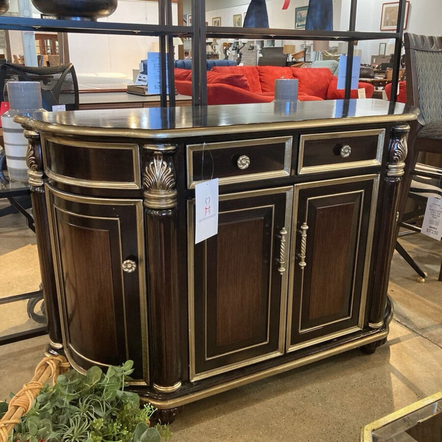 Ornate Leaf Motif Curved Buffet - image-2