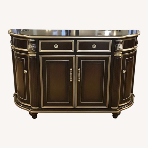 Used Ornate Leaf Motif Curved Buffet for sale on AptDeco