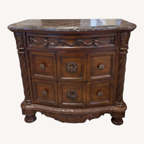 Used North Shore Marble Top 3-Drawer Nightstand for sale on AptDeco