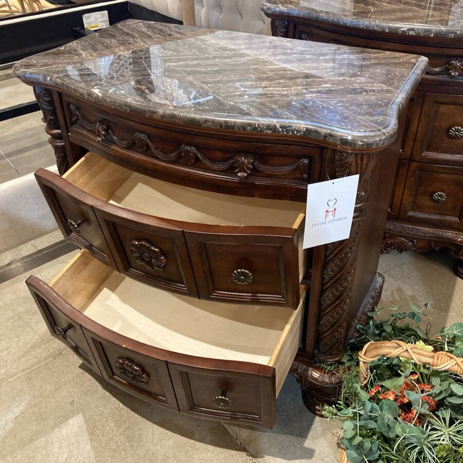 North Shore Marble Top 3-Drawer Nightstand - image-6