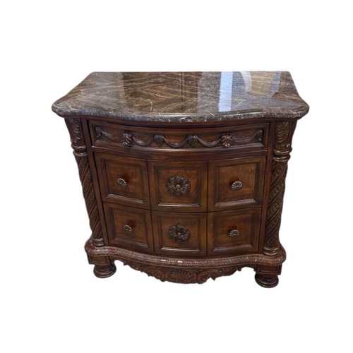 Used North Shore Marble Top 3-Drawer Nightstand for sale on AptDeco