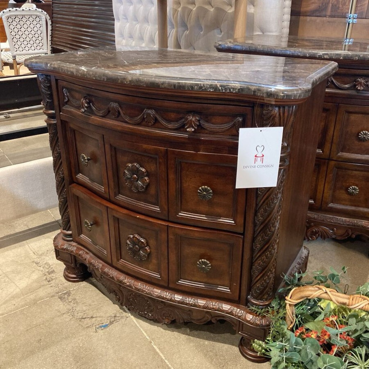 North Shore Marble Top 3-Drawer Nightstand - image-2