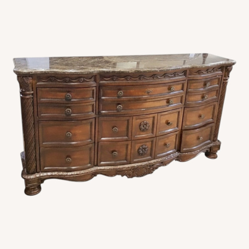 Used North Shore Marble Top 9-Drawer Dresser for sale on AptDeco