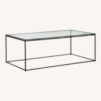 West Elm Streamline Coffee Table - Glass/Metal