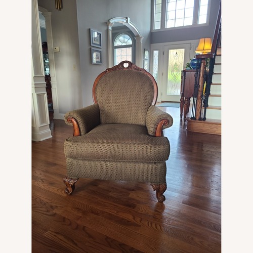 Used Broyhill Furniture Prestige Green Fabric Armchair for sale on AptDeco