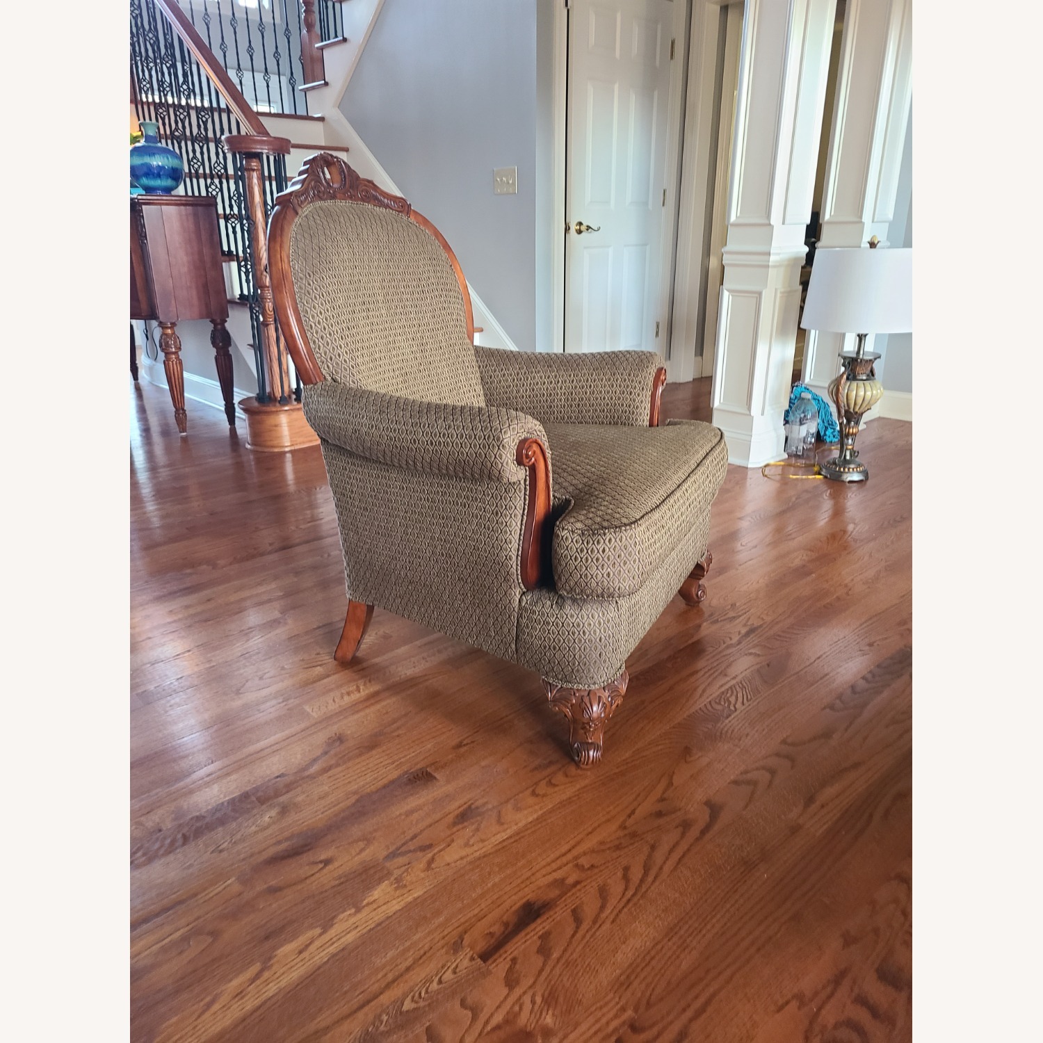 Broyhill Furniture Prestige Green Fabric Armchair - image-2