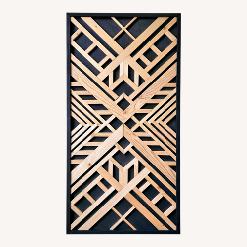 Used Reclaimed Wood Wall Art - Black Frame for sale on AptDeco