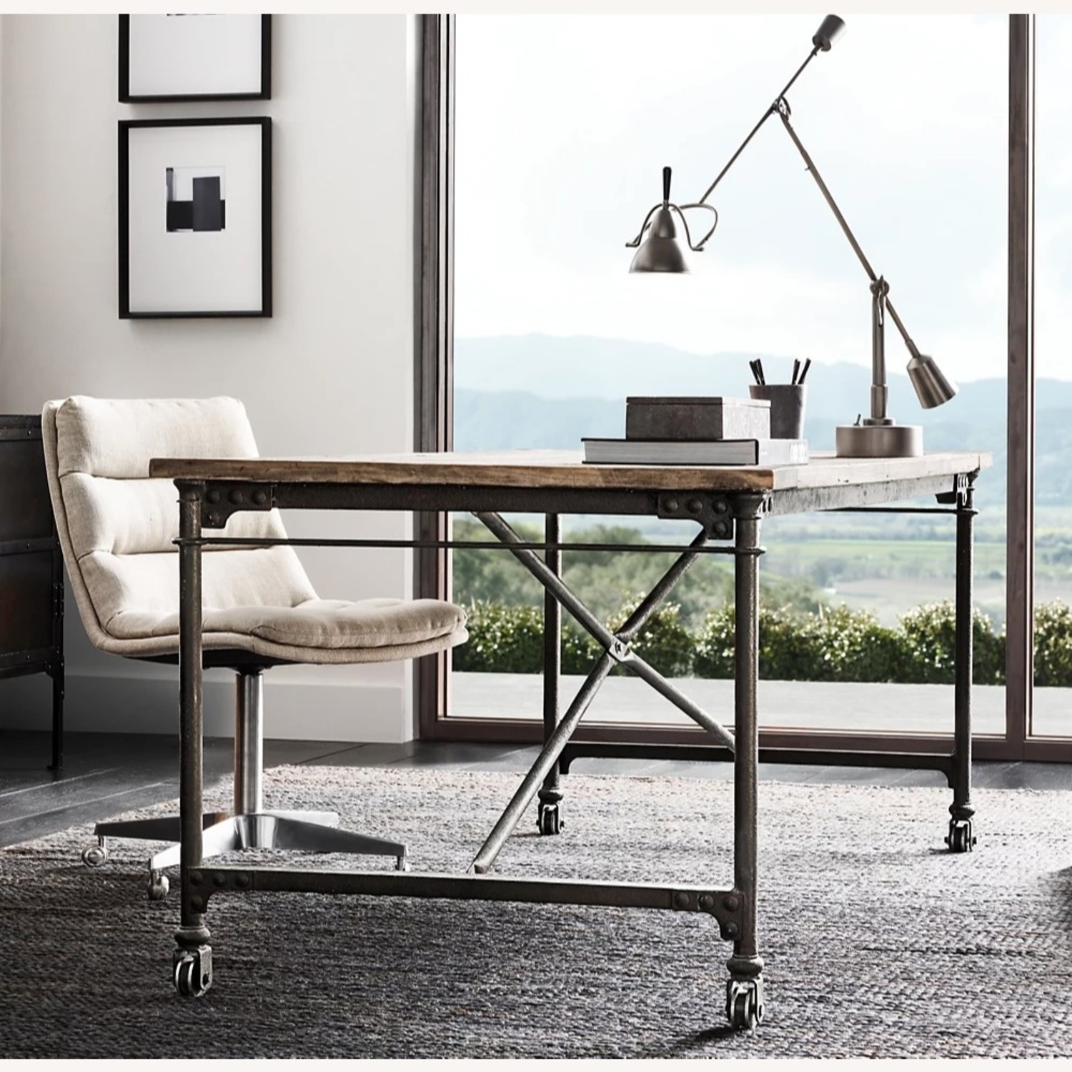 Restoration Hardware Flatiron Dark Brown Wood Dining Table - image-3