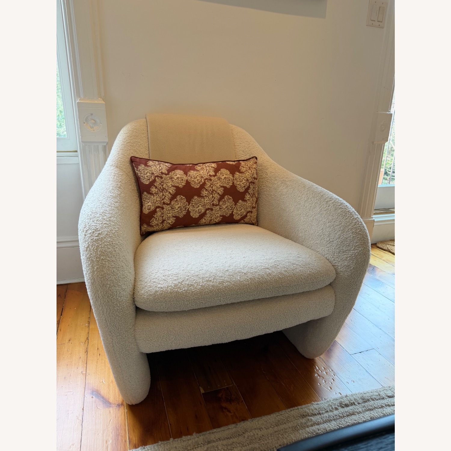 CB2 Pavia White Boucle Accent Chair - image-1