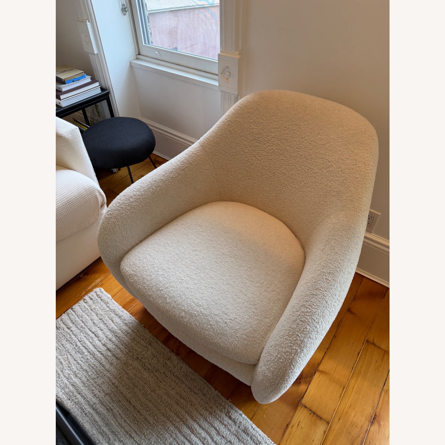 CB2 Pavia White Boucle Accent Chair - image-3