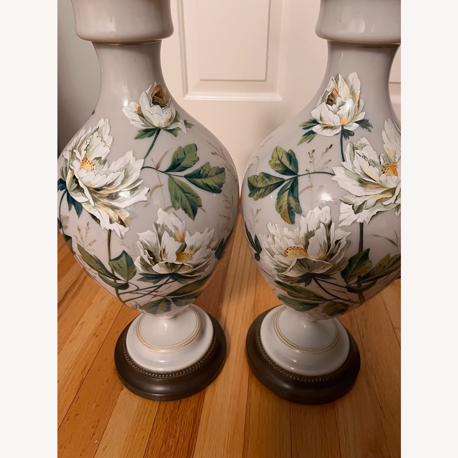 Vintage Porcelain Baluster Table Lamp Set - image-2