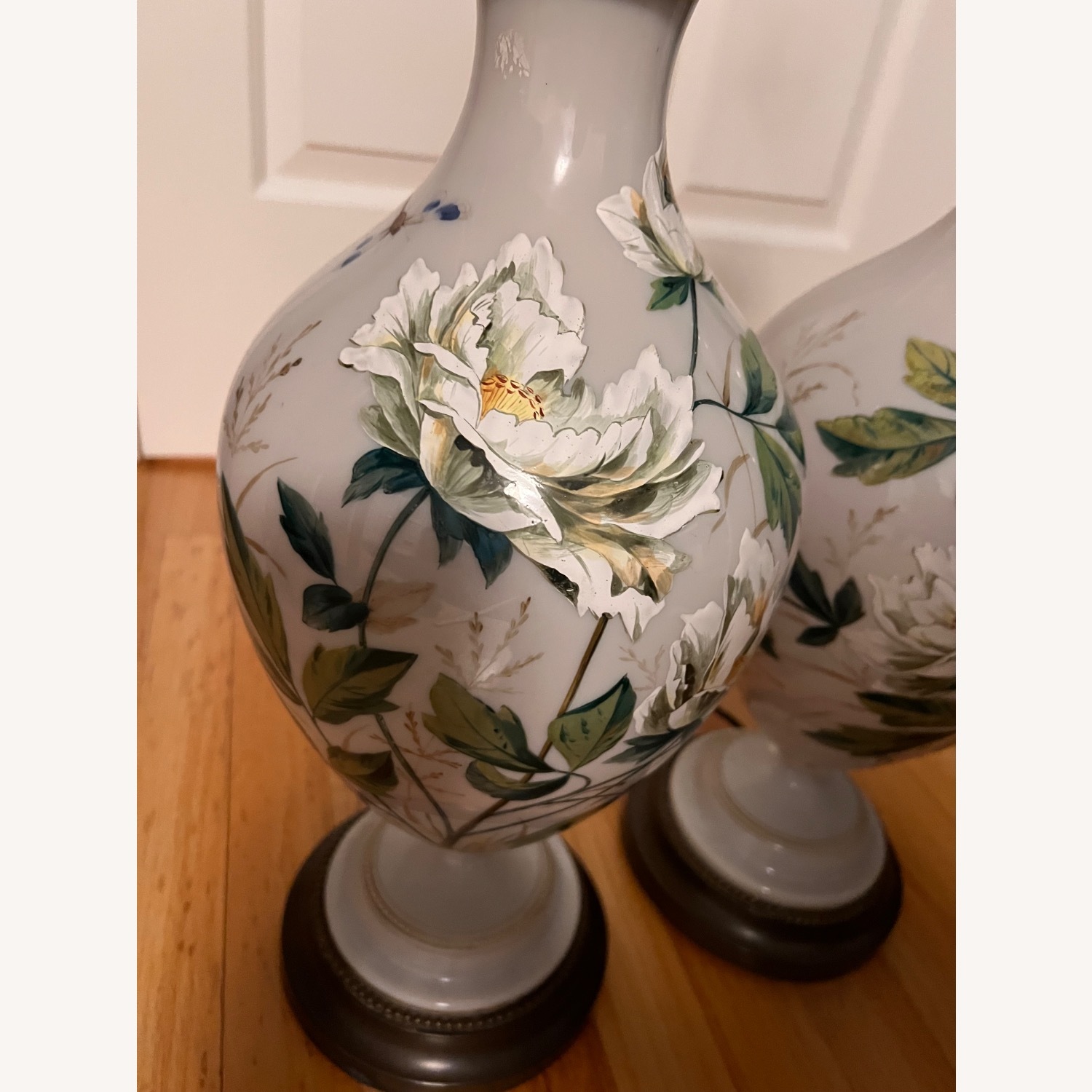 Vintage Porcelain Baluster Table Lamp Set - image-1