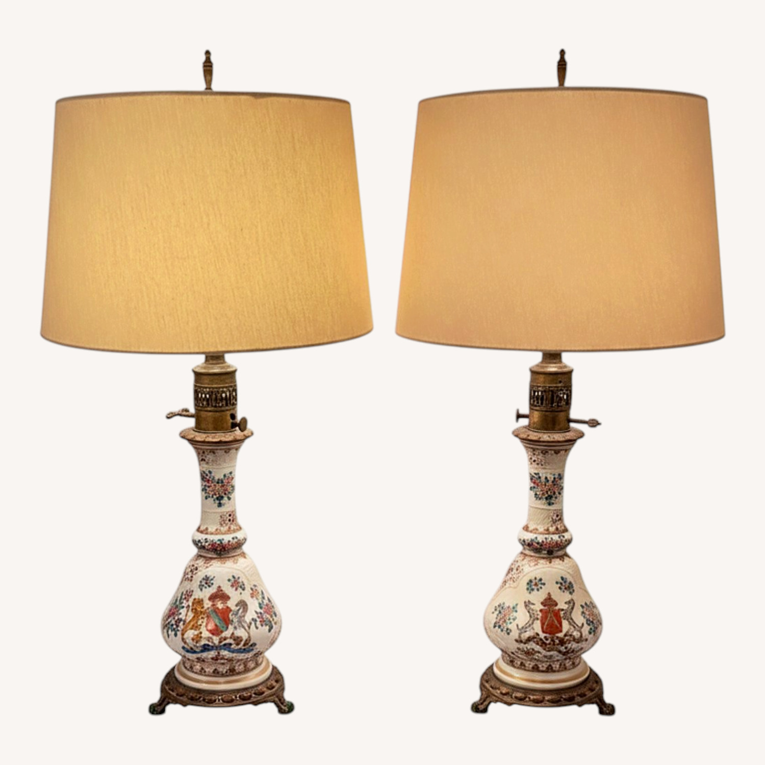Pair of Victorian Banquet "Conversion" Lamps - image-0