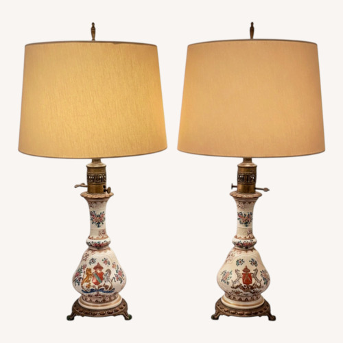 Used Pair of Victorian Banquet "Conversion" Lamps for sale on AptDeco