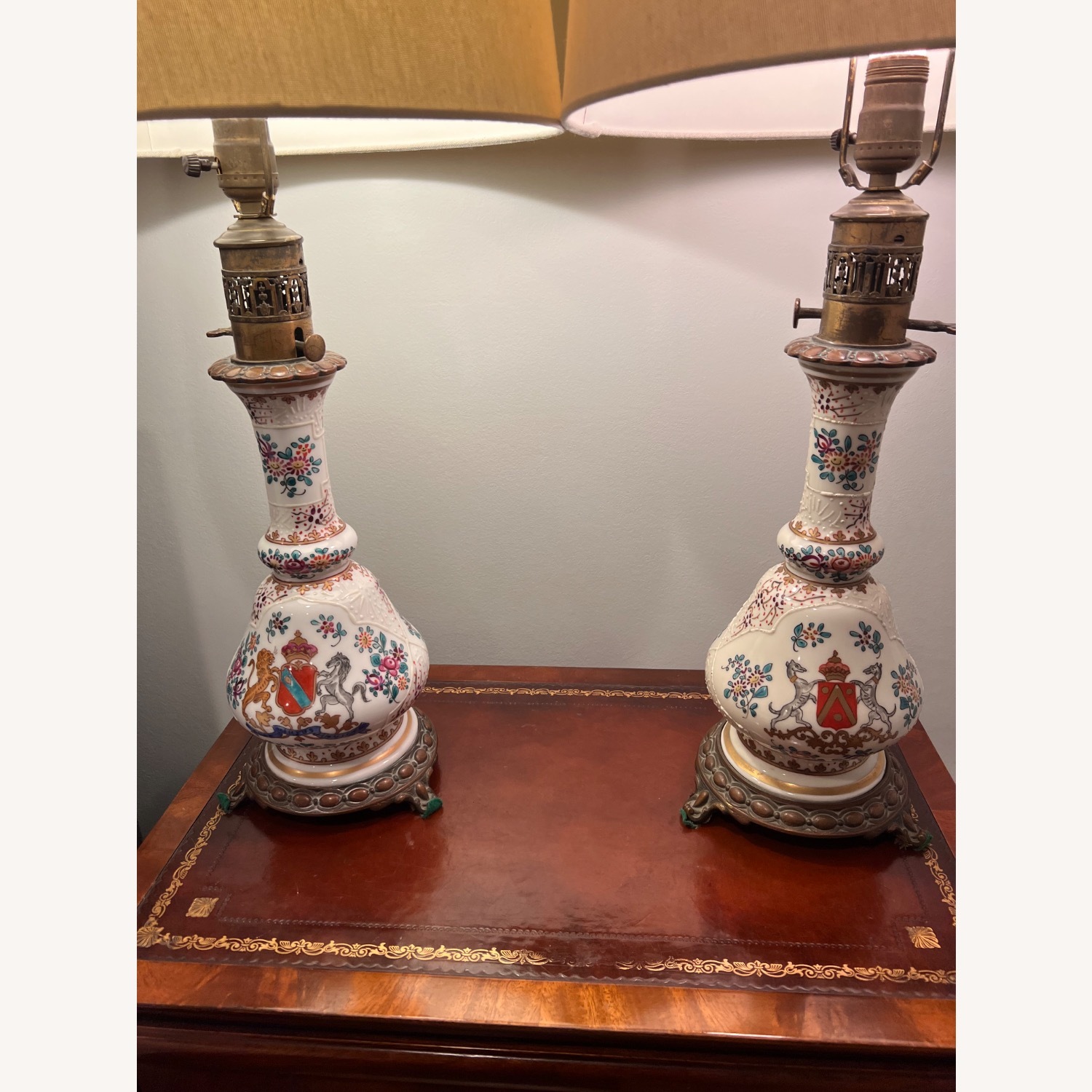 Pair of Victorian Banquet "Conversion" Lamps - image-4