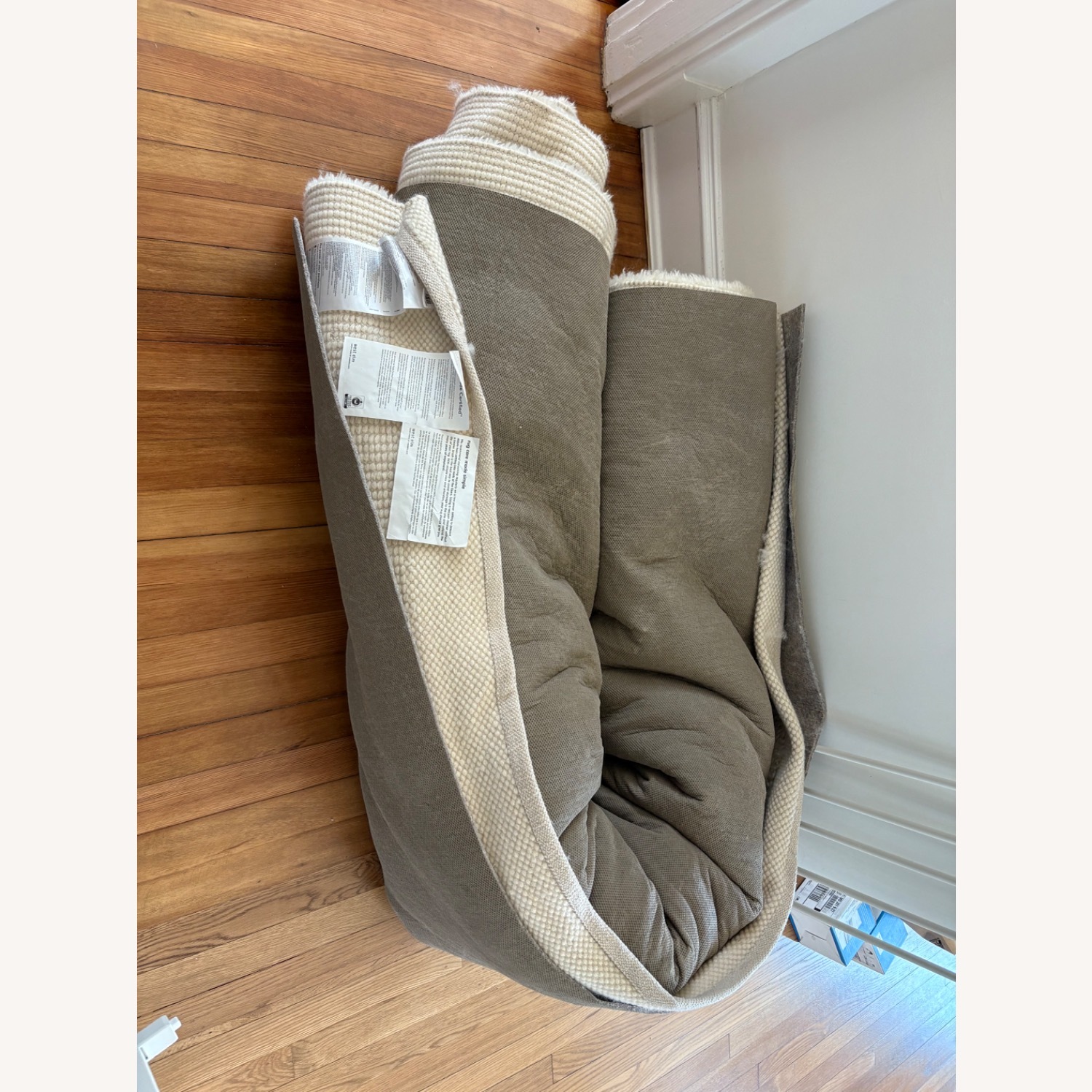 West Elm Handloom White Wool Area Rug 8' x 10' - image-3