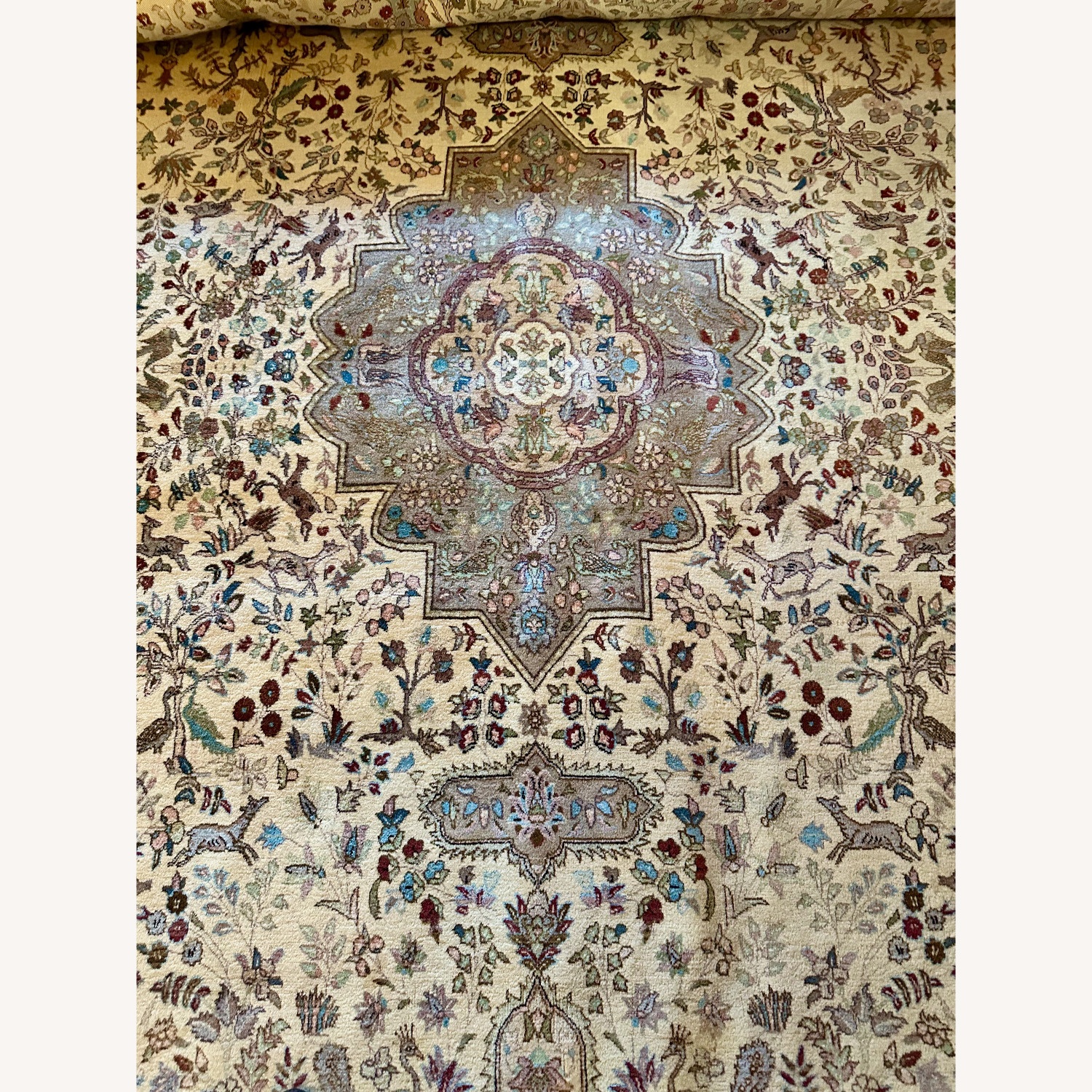 Vintage Handwoven Persian Tabriz Rug 11' x 15' - image-5