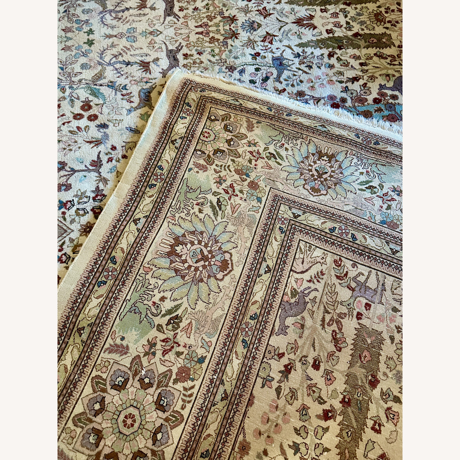 Vintage Handwoven Persian Tabriz Rug 11' x 15' - image-2