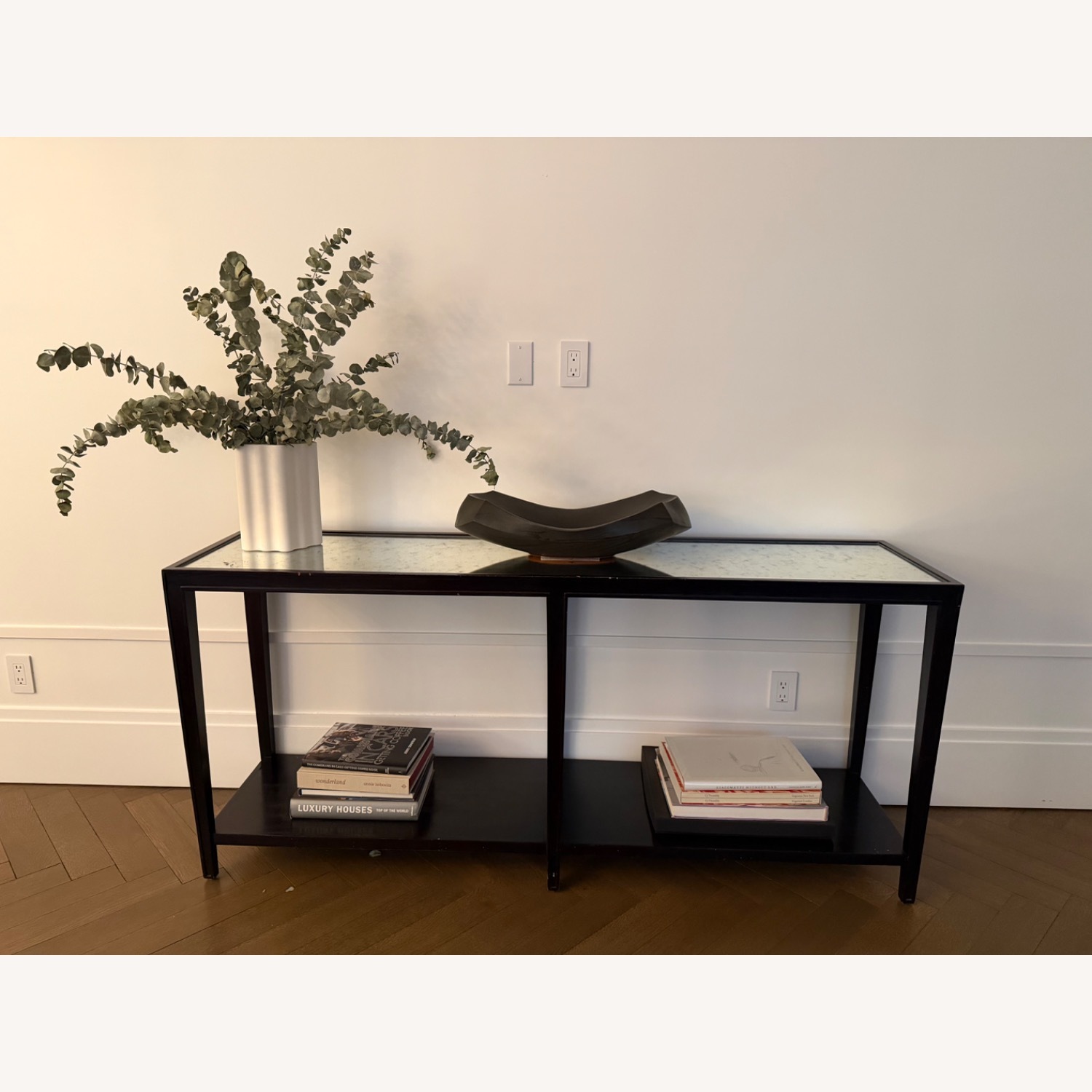 Black Wood Console Table - image-1