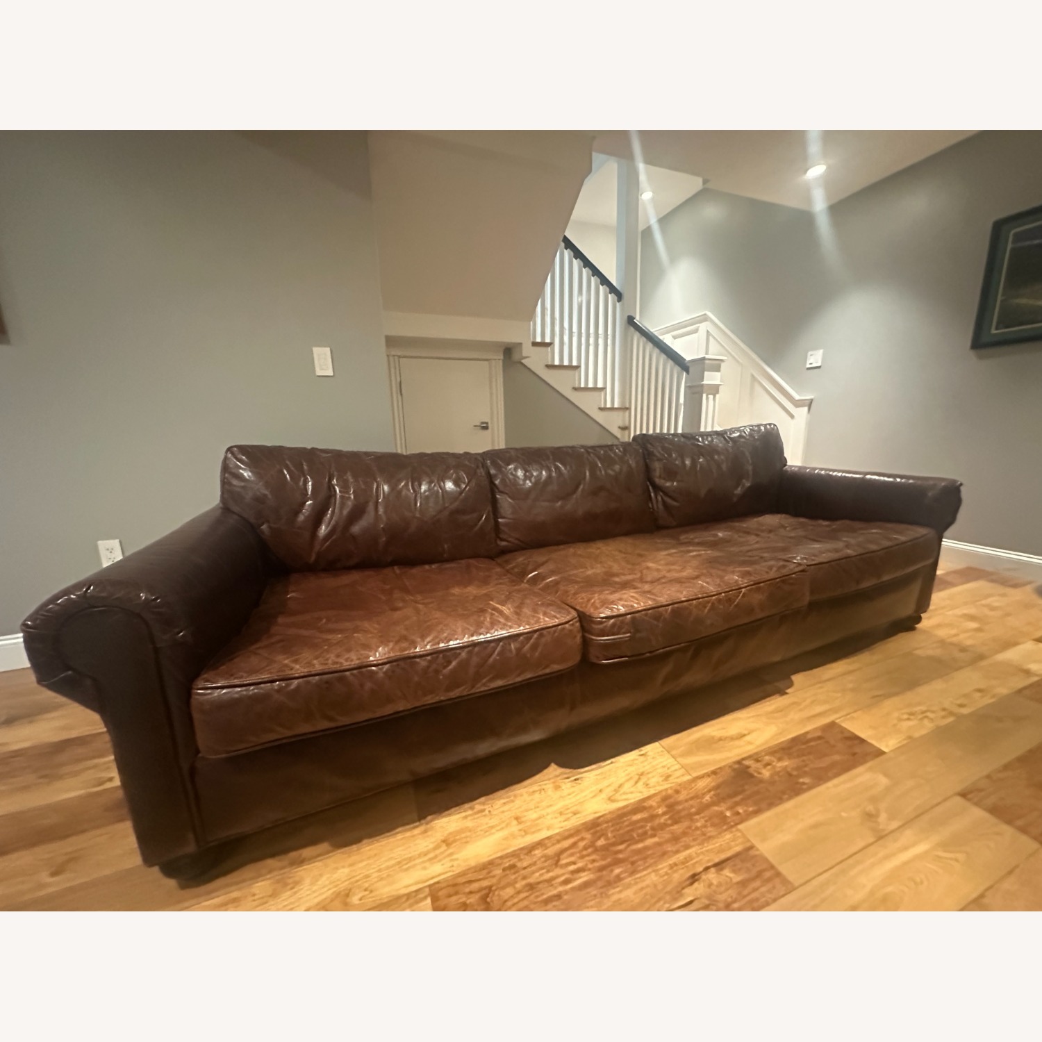 Restoration Hardware Dark Brown 3+ Seater Sofa - image-2