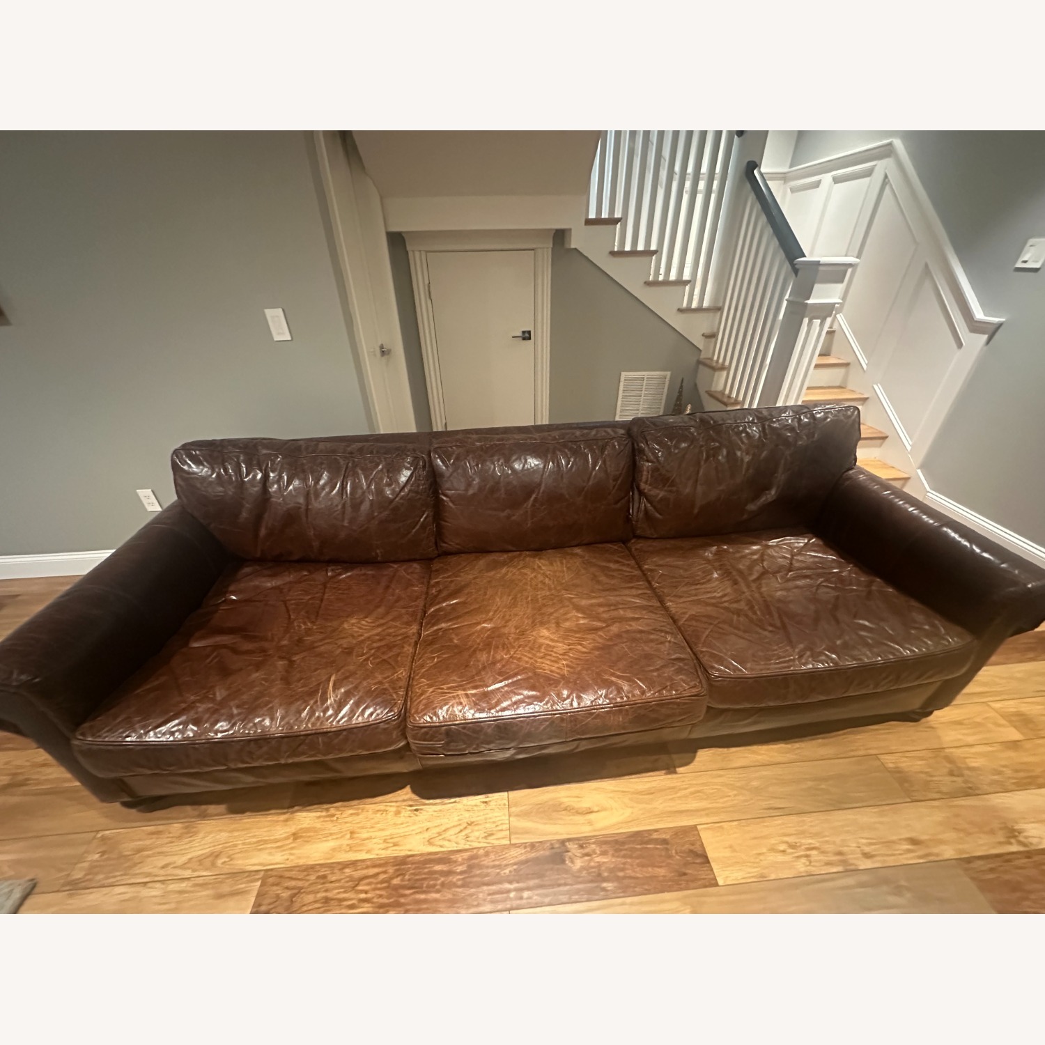 Restoration Hardware Dark Brown 3+ Seater Sofa - image-1