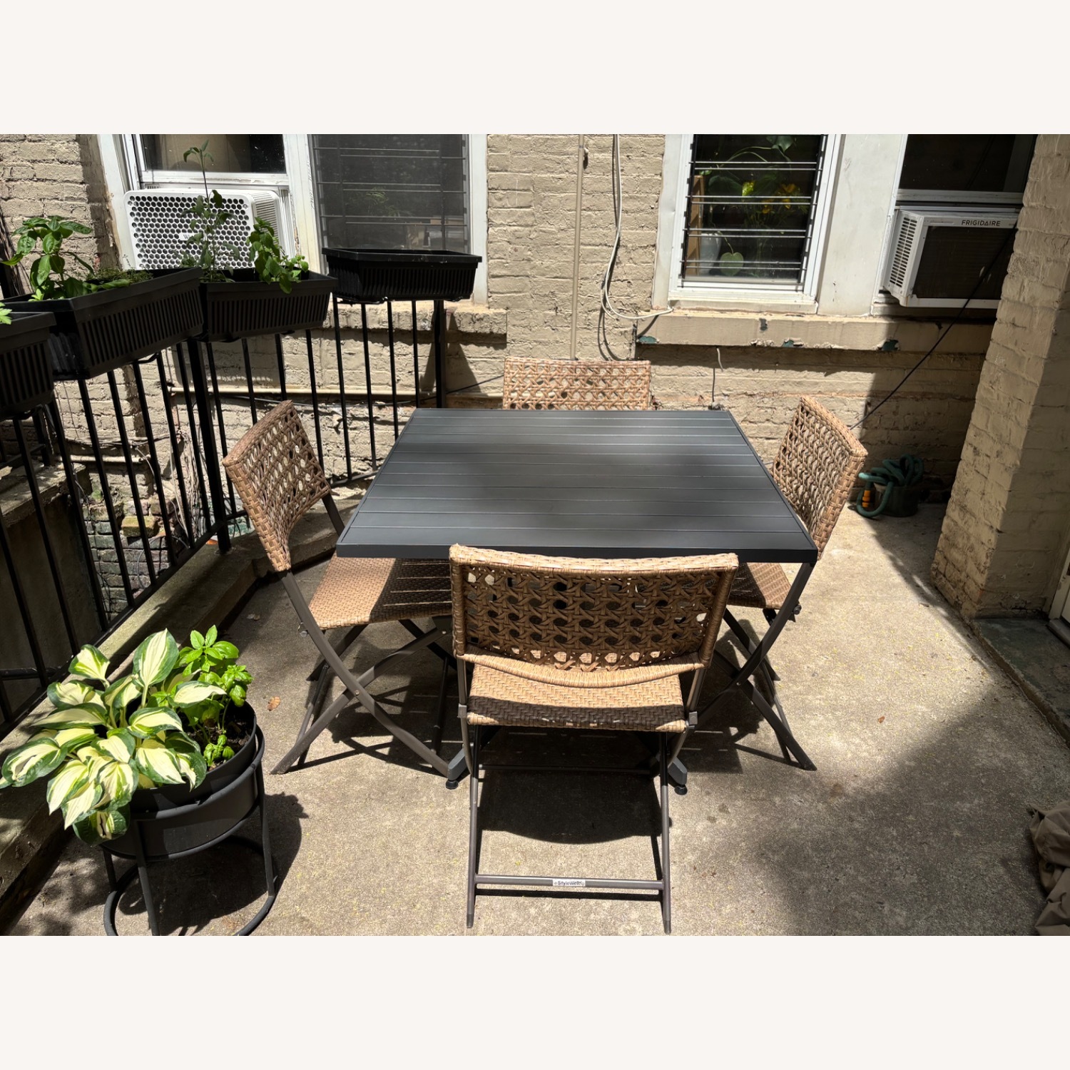 Crate & Barrel Black Metal Patio Furniture - image-5
