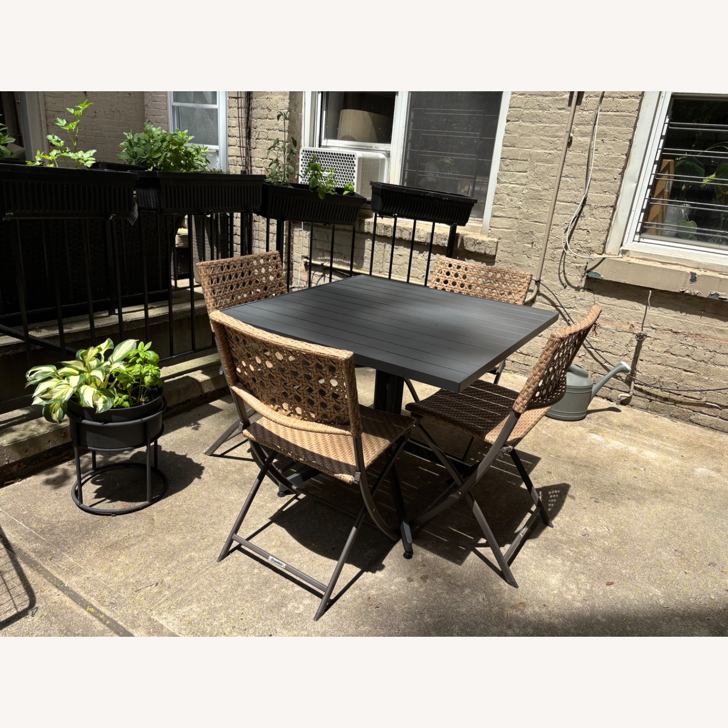 Crate & Barrel Black Metal Patio Furniture - image-3