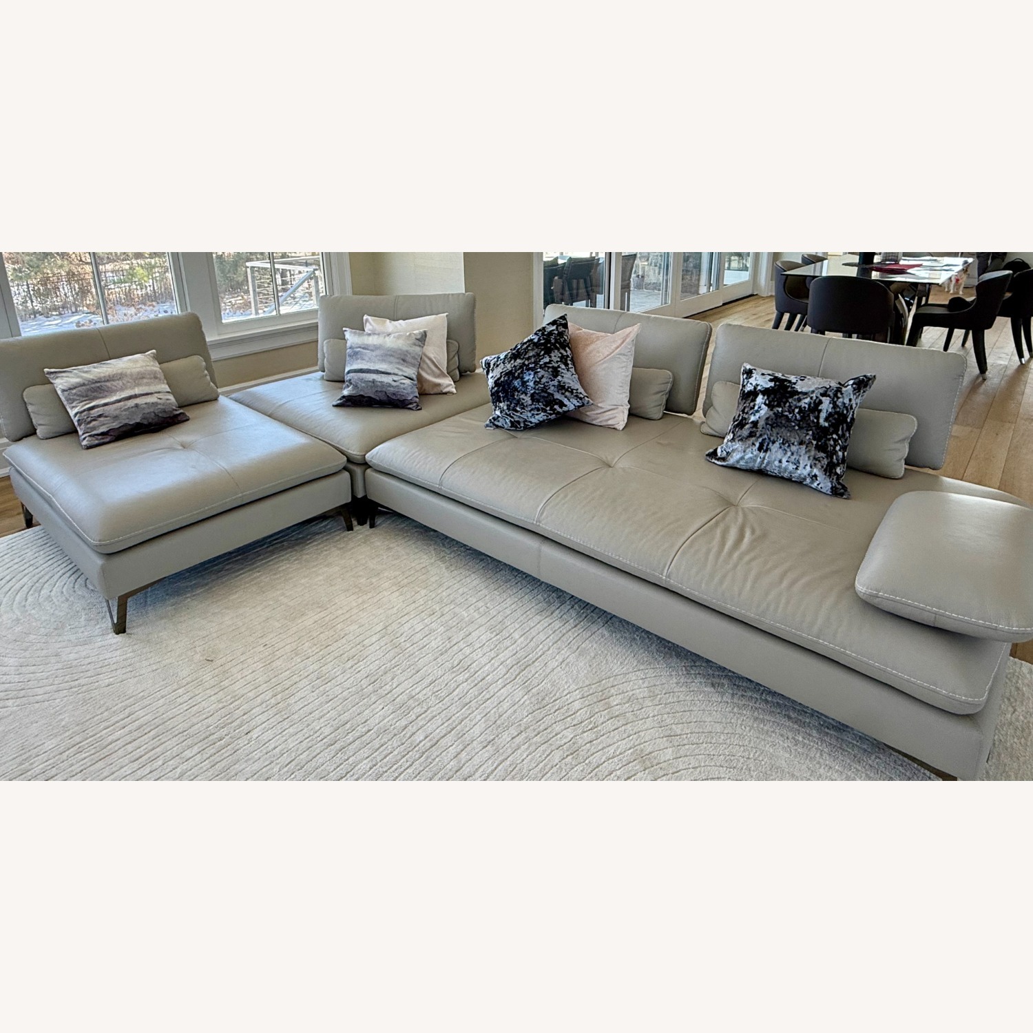 Roche Bobois Scenario White Leather 3+ Piece Sectional - image-1