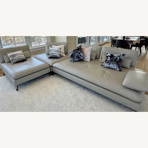 Used Roche Bobois Scenario White Leather 3+ Piece Sectional for sale on AptDeco
