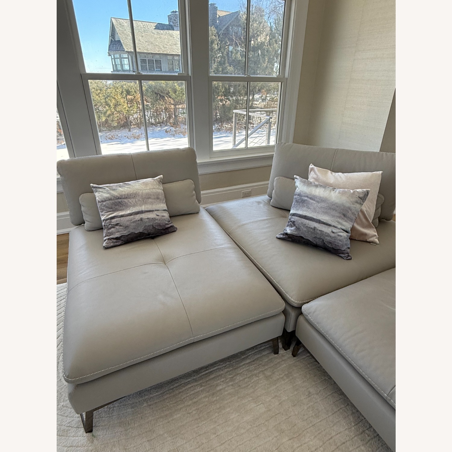 Roche Bobois Scenario White Leather 3+ Piece Sectional - image-4