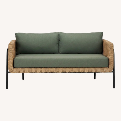 Used Article Aby 69.5" Outdoor Loveseat - Dravite Green for sale on AptDeco