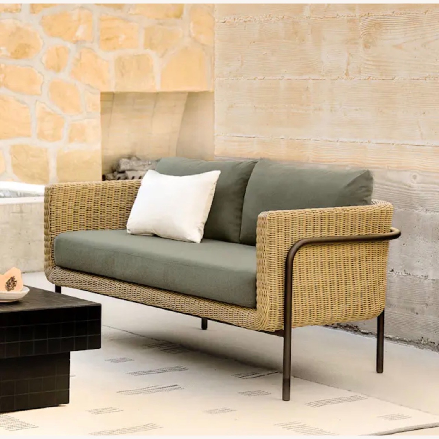 Article Aby 69.5" Outdoor Loveseat - Dravite Green - image-1