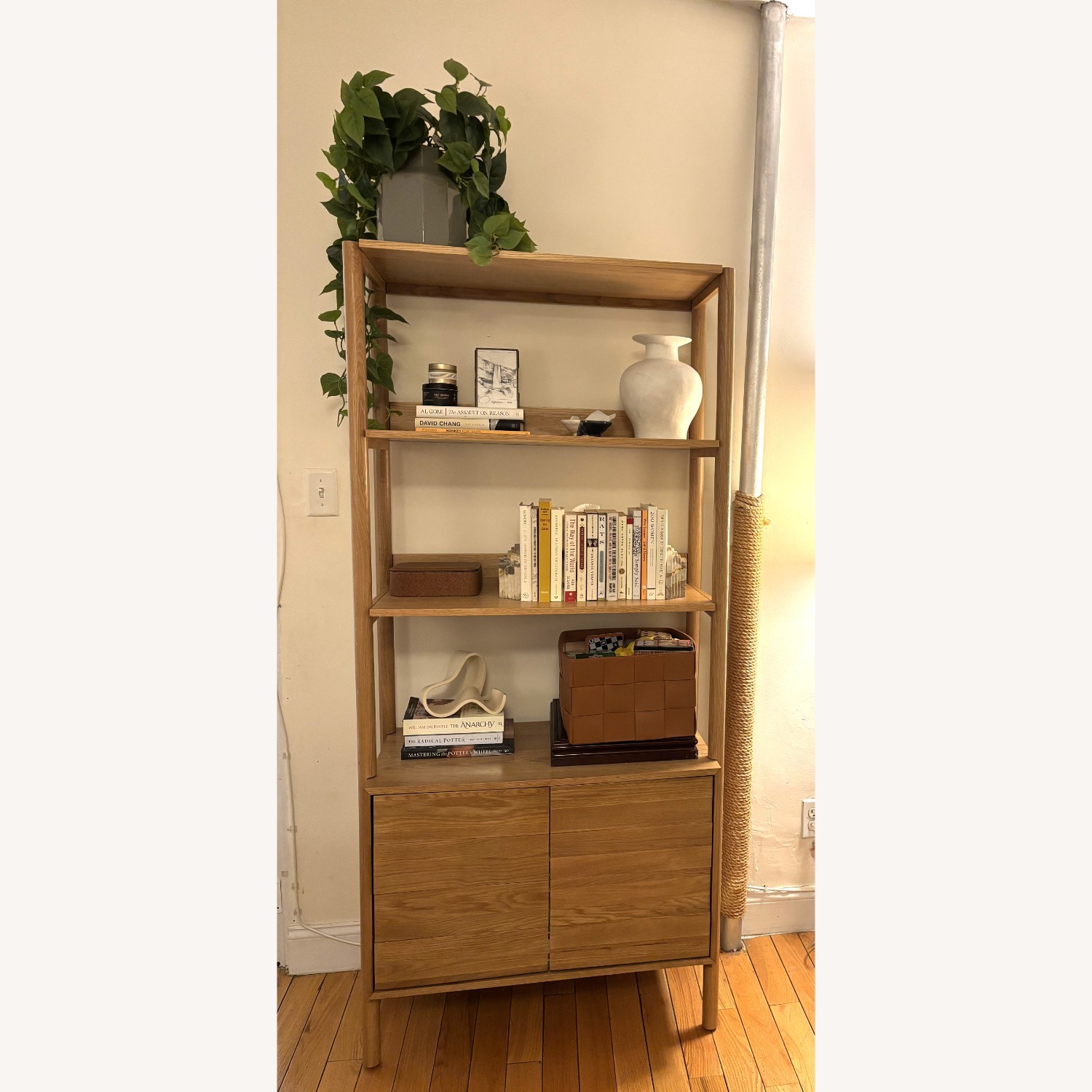 Article Merto 33" Shelving Unit with Storage - Natural Oak - image-5