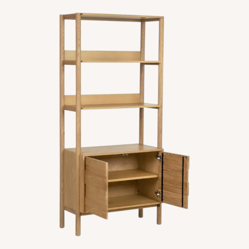 Used Article Merto 33" Shelving Unit with Storage - Natural Oak for sale on AptDeco