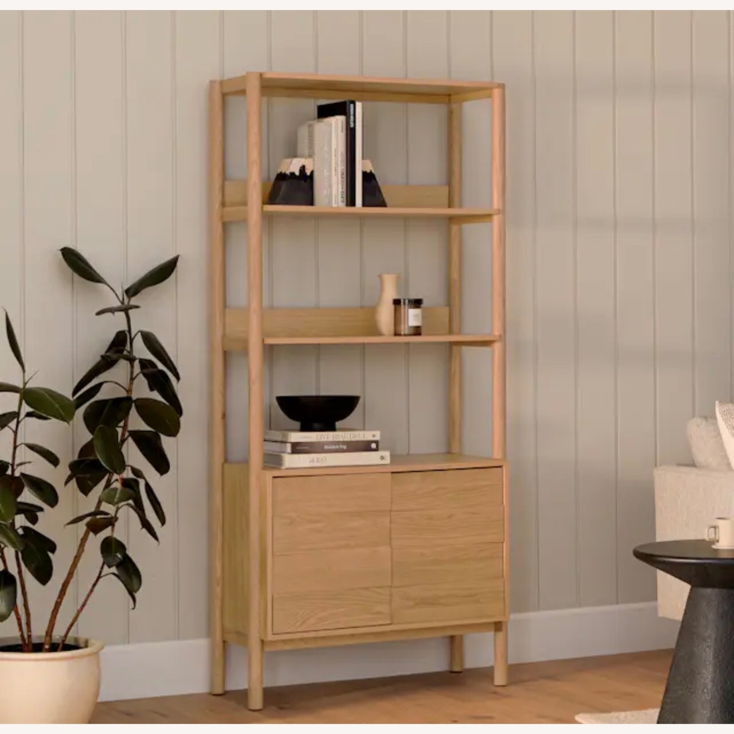 Article Merto 33" Shelving Unit with Storage - Natural Oak - image-1