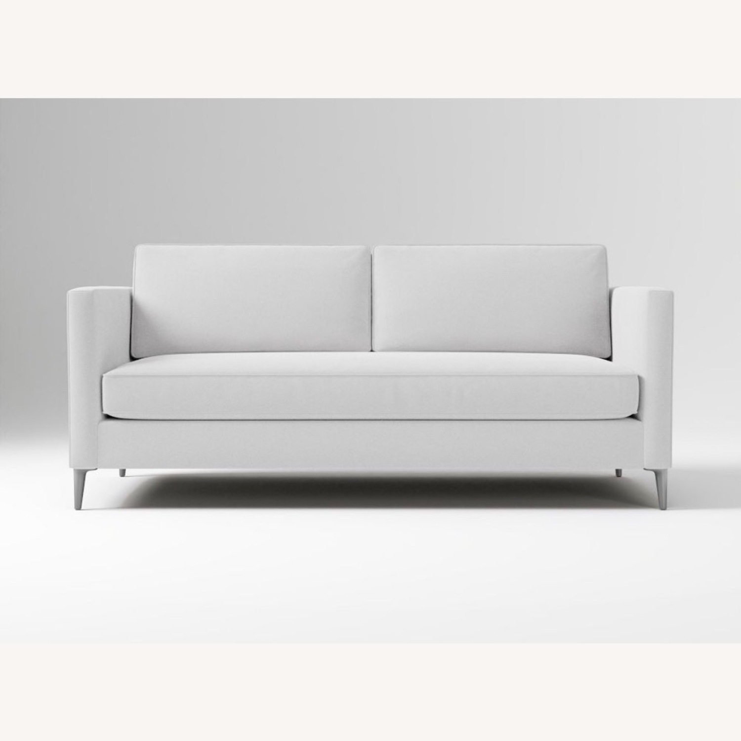 West Elm Silver Velvet 2 Seater Sofa - image-1