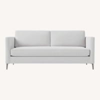 West Elm Silver Velvet 2 Seater Sofa